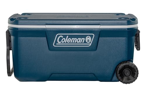 Coleman Xtreme Cooler, large cool box with 90 L capacity, high-quality PU full foam insulation, cools up to 5 days, portable cool box; perfect for camping, festivals and fishing, Blue