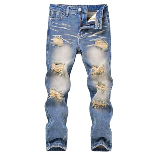 Hovershoes Jungen Jeans Kinder Jeanshose Skinny Stretch Jeans Lässige Slim Fit Hose Zerrissen Distressed Mid Waist Taillierte Mode Verwaschene Jeanshose Kinder Outfits