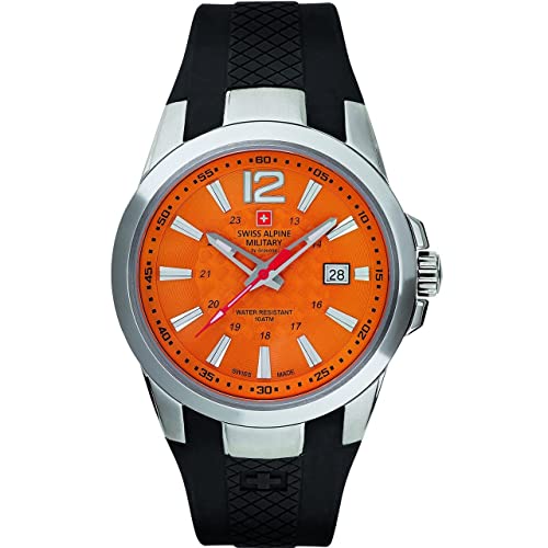 Swiss Alpine Military by Grovana Herrenuhr orange 7058.1839 10ATM Swiss Made