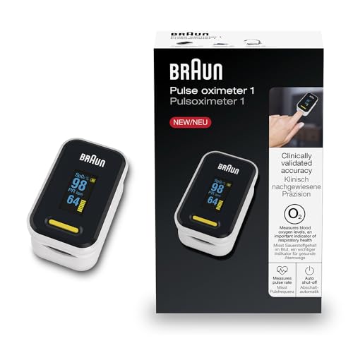 Braun Healthcare Pulsoximeter 1 (Sauerstoffsättigung, Blutsauerstoffgehalt, klinisch genaues) YK-81CEU