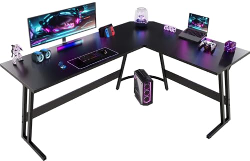 Devoko Gaming Tisch 170x130x75cm,Computertisch,Eckschreibtisch,Schreibtisch L Form,Gaming Schreibtisch L-förmiger,Groß Pc Ecktisch,Schwarz mattiert