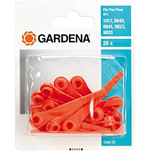 Gardena Ersatzmesser RotorCut: Ersatzmesser für Rasentrimmer und Akkutrimmer, Kunststoff-Messer, leicht auswechselbar, 20 Stück (5368-20)