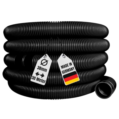 AquaOne Poolschlauch schwarz 38mm 30 Meter 1 1/2' Hochwertiger Pool Schlauch für Garten & Schwimmbad Solarschlauch Schwimmbadschlauch Saugschlauch Pumpenschlauch Flexibel Wasserschlauch
