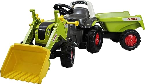 Rolly Toys 02 515 2 Trettraktor rollyKid Claas rollyKipper II (Tretfahrzeug mit Frontlader-Schaufel und Kipp-Anhänger, für Kinder von 2,5-5 Jahre) 025152