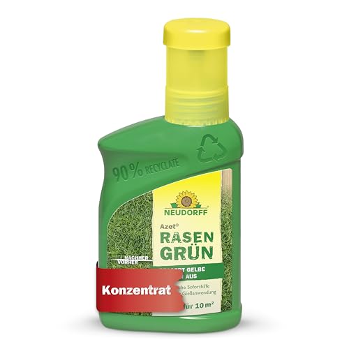 Neudorff Azet Rasengrün – Frischt gelblich verfärbte Stellen im Rasen innerhalb von 4 Tagen wieder sattgrün auf, 250 ml
