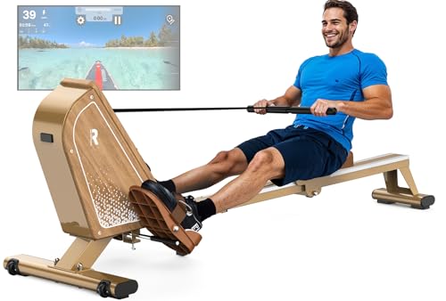 VOWVIT Rudergerät für Zuhause OR3,Magnetisches Rudergeräte mit Bluetooth Monitor,16 Resistance Levels,Kompaktes Rudergerät mit 160kg Gewichtskapazität,Vertikale Aufbewahrung,2 Jahre Garantie(Weiß)