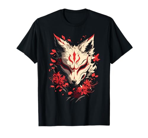 Japanische rote Spinnenlilie in weicher Grunge-Ästhetik T-Shirt