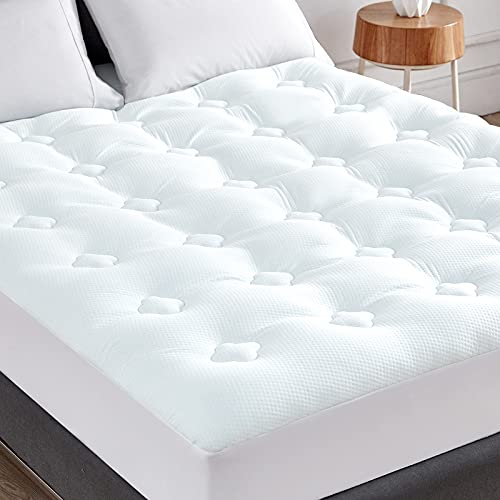 Hansleep Topper 90x200cm Boxspringbett, Gel Matratzentopper 90x200cm mit Steppmuster Klee, Bambusfaser Matratzen Topper Weich Waschbar Matratzenbezug mit extra tiefem Fach 38cm
