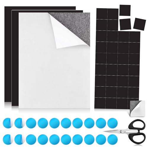 Magnetfolie DIN A4 Magnetische Folie 3er Set 1MM Selbstklebend Magnetplatten Magnetpapier mit Runde Metallplättchen 30MM für Kühlschrank Tafeln Poster Basteln Foto Kreative Ideen zum Beschriften