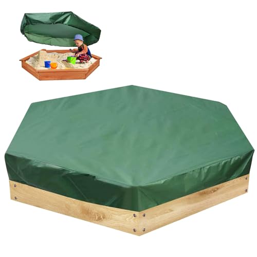 Losxuido Sandkasten Abdeckplane Sechseckige Sandkastenplane Sandkastenabdeckung Plane Abdeckplane Sandkasten Oxford-Tuch mit Kordelzug Abdeckplane staubdicht wasserdicht Spielzeug (230 * 200cm)