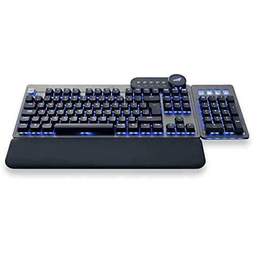 Mountain Everest Max (ISO-Layout) - anpassbare High-End mechanische Gaming-Tastatur mit Media-Dock, Display Keys, RGB-Beleuchtung hot-swapable Cherry MX Switches und modularem Numpad.