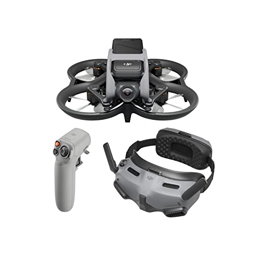 DJI Avata Explorer Combo – Drohne mit Kamera, UAV Quadrokopter mit stabilisiertem 4K-Video, Sichtfeld von 155°, Notbremse und Schwebeflug, inklusive neuem RC Motion 2 und DJI Goggles Integra