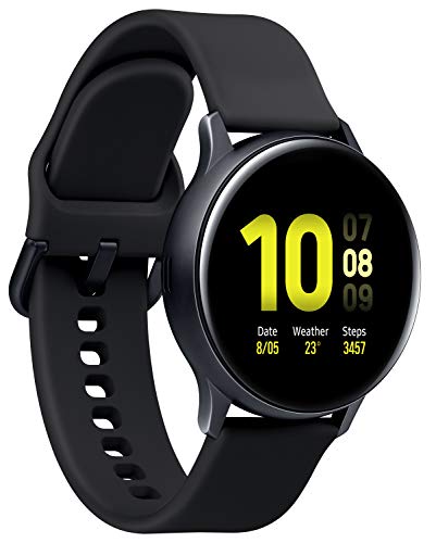 Samsung Galaxy Watch Active2, Fitnesstracker aus Aluminium, großes Display, ausdauernder Akku, wassergeschützt, 40 mm, Bluetooth, Schwarz