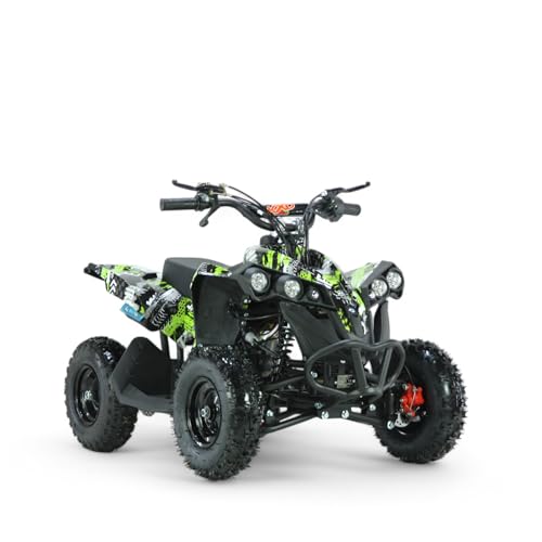 KXD M3 6' E-Starter 49ccm 2T Quad Mini ATV Miniquad Benzinmotor Kinderquad Kinder Enduro Pocketquad Sportquad Jugendliche Kid Freizeitfahrzeuge Erwachsene Funsport (Grafity Blau)