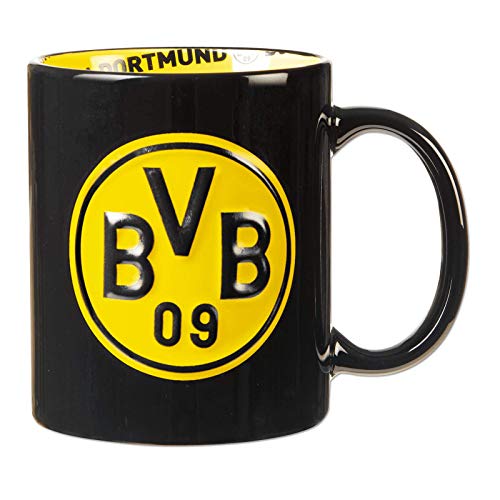 Borussia Dortmund BVB-Tasse mit Innendekor, Schwarz, Einheitsgröße (1er Pack) 0,3l