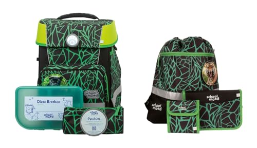 School-Mood Schulranzenset Champion Maxx Linus Panther 7-teilig Grundschule Schulrucksack Schulranzen