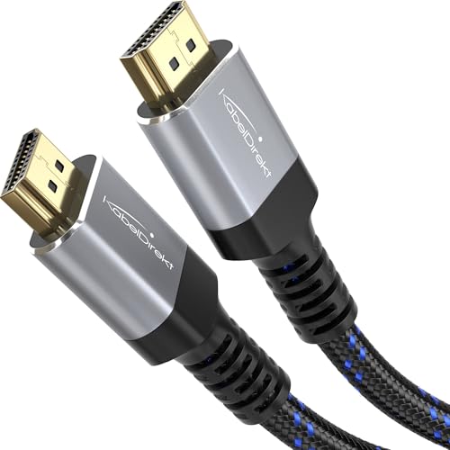 KabelDirekt – 4K & 8K HDMI-Kabel 1,5 m – Bruchfeste Metallstecker + Nylon-Braiding – Für jeden HDMI-Anschluss (4K@120Hz & 8K@60Hz, HDMI 2.0, High Speed mit Ethernet, Blu-ray, PS5/Xbox/Switch)