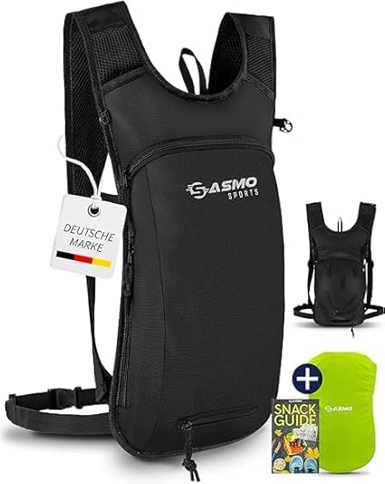 SASMO® Fahrradrucksack klein mit Thermofach & Helmnetz | MTB Rucksack - Ultraleicht 350g / 6L | Fahrrad Rucksack - inkl. Regenschutz | Fahrradrucksack Herren & Damen