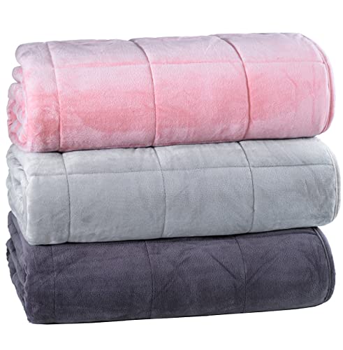 MALIKA® Gewichtsdecke 135x200 - Anthrazit | Entspannungsdecke mit 6kg Gewicht | Schwere Bettdecke gegen Schlafstörung | Therapiedecke für Erwachsene & Jugendliche, Farbe:Silbergrau, Größe:135x200 6kg