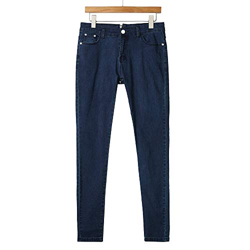 Jeans Hose mit hoher Taille, Reißverschluss hinten, Denim-Bleistift, Damenjeans, Anzüge für Damen, Hose, Arbeitshose, blau, M