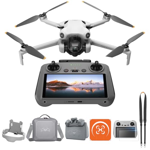 DJI Mini 4 Pro (DJI RC 2 Fernsteuerung) mit Vielseitiges Zubehör, faltbare Mini-Drohne mit 4K-Kamera für Erwachsene, unter 249 g, 34 Minuten Flugzeit, omnidirektionale Bilderkennung, Klasse-C0