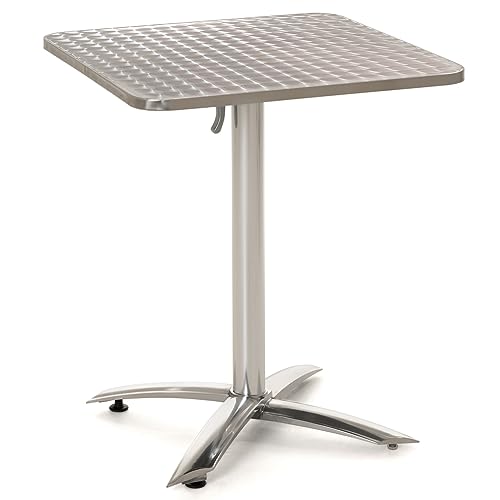 Nexos Trading Bistro Tisch quadratisch/rund - Aluminium - Gartentisch Balkontisch (Quadratisch)