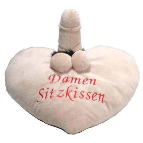 ST Rubber Damen-Sitzkissen aus Plüsch mit Penis und Hoden