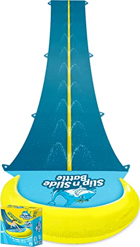 Offizielle VentriBattle® | Zweibahn-Rutschmatte | Anschließbarer Wasserschlauch | 10 Meter | Premium Qualität | Slip'n Slide | Wasserspiel im Freien | + Dick | + Steif | + Schnell | 100% Spaß PVC