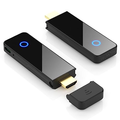 Wireless HDMI Transmitter und Receiver, 1080P HD Wireless HDMI Extender, reibungslose Video-/Audioübertragung, 98FT Reichweite Streaming für Laptop, Kamera, PS5 für Heimkino, Konferenzen, Spiele