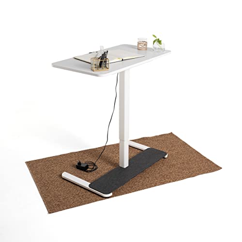 Yaasa Desk One Elektrisch Höhenverstellbarer Schreibtisch, 91 x 51 cm, Stehpult in Offwhite, Kleiner Homeoffice Tisch, 70 – 120 cm höhenverstellbar
