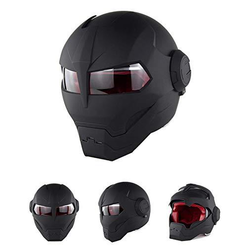 Braveking Motorradhelm, Iron Man-Integralhelm, Klapphelm, Vintage Harley-Helm,4,M