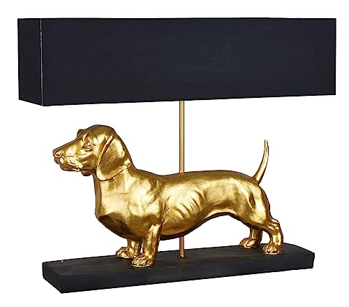 Dackellampe Leuchte Dackel Gold Lampe (ohne Leuchtmittel) Dachshund Hundelampe Tischlampe 60cm cw635 Palazzo Exklusiv