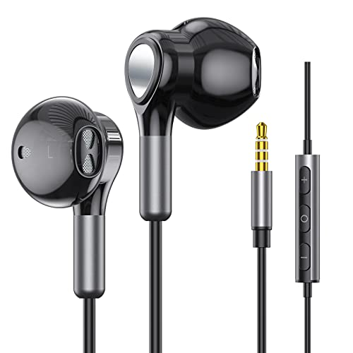 Kopfhörer mit Kabel, In Ear Kabel Kopfhörer Ohrhörer, in Ear Kopfhörer 3.5mm Klinke, Kabel Kopfhörer mit Mikrofon und Lautstärkeregler für iPhone, Samsung, Android, iPad, MP3, usw 3,5mm Audiogeräte