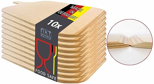 NXT Board 10er Set Flammkuchenbretter, Zwiebelkuchenbrett, Pizzabrett mit schräger Kante 51x30cm