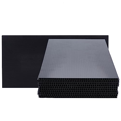 NBEADS 10 Blatt 15.3x30 cm Gewellte Kunststoffplatte, 4 mm dick Schwarze Gewellte Kunststoffplatten Rechteckige Formbare Kunststoffplatten Für Den Modellbau Kunst DIY Handwerk Bilderrahmen Malerrei