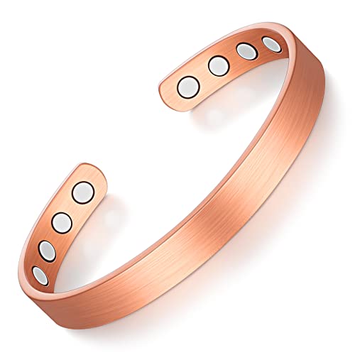 Kupfer Magnetarmband Bronzierte Magnetisches Armband Verstellbarer Kupfer Magnet Armreif mit 8 Magneten für Damen und Herren