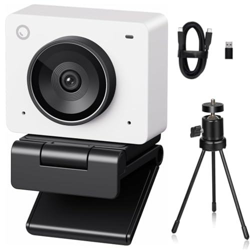 OBSBOT Meet 2 Ultra HD 4K Streaming Webcam, 1080p at 60 FPS, Videokonferenz Kamera mit KI Automatischem Bildausschnitt, USB-C, Dual Noise Reducing Mics, Works with Microsoft Teams/Zoom- Weiß