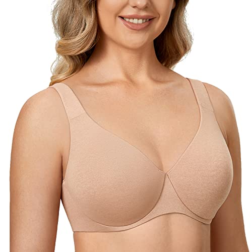 DELIMIRA AISILIN Damen Minimizer BH mit Bügel ohne Polster Vollschalen Große Größen Unterwäsche Haferflockenheide 85D