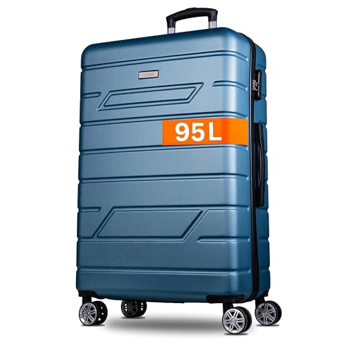NOWI Bergamo Reisekoffer - Wasserabweisend, 8 Rollen 360° Drehbar, Teleskopgestänge, Voll gefütterter Innenraum (türkis, XL)
