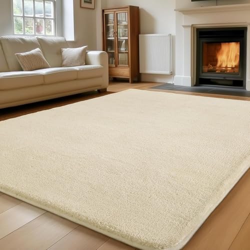 Treeboy Teppich Wohnzimmer 240x300, Teppich Beige Waschbarer Teppich Kinderzimmer Mädchen Junge Teppich Schlafzimmer Grau Carpet Teppiche Gegend Kurzflor Flauschig Rutschmatte Kinderzimmer Teppiche