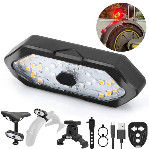 FXINRUIA E Scooter Blinker,LED Scooter Blinker/Rücklicht mit Funkfernbedienung Kompatibel mit MaxG30/Ninebot Serie E Scooter Blinklicht Outdoor Riding Rücklicht Warnlicht Einstellbare Scooter Zubehör