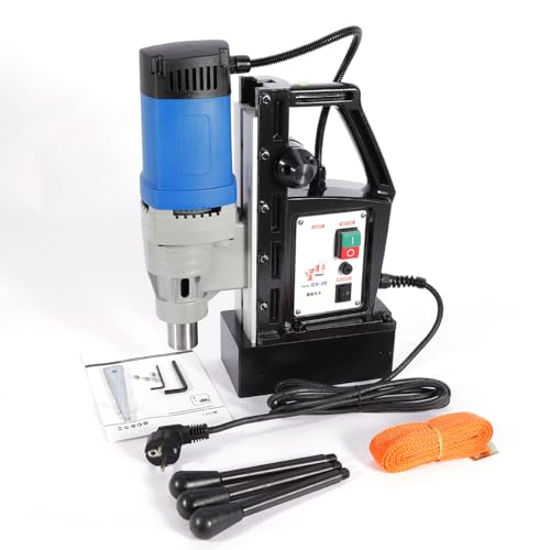 Magnetbohrmaschine Kernbohrmaschine 1680W Magnet Kernbohrgerät 13800N Magnetbohreinheit Bohrmaschine 3-28mm mit Bohren von Stahlkernen und Nadelführung, Max. Tiefe 50 mm
