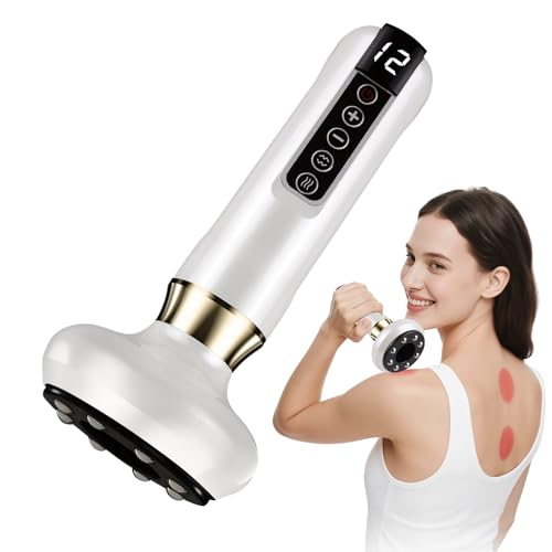 Wagxoey Schröpfgerät Elektrisch, 12 Gängen Verstellbares Elektrisches Guasha Gerät, Intelligentes Schröpfen Schröpfmassagegerät Infrarot, Anti Cellulite Vakuum Massagegerät, Reduziert Muskelschmerzen