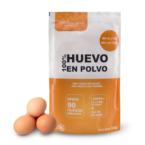 Eipulver (1 kg) | Pasteurisiertes Ei ohne Gluten | Getrocknetes Vollei | Ohne Zusatzstoffe | Laktosefreies Produkt im Zip-Beutel