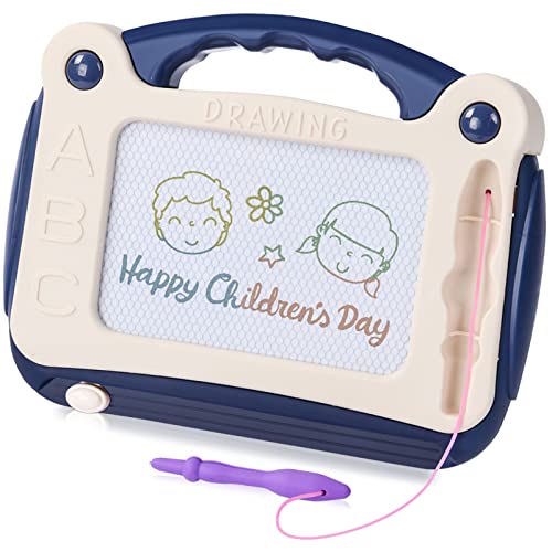 OSDUE Magnetische Maltafel Zaubertafel, Magnettafel für Kinder, Magnetische Zaubertafeln 21x16 cm, Weihnachts/Neujahrs Geschenk für ab 3-6 Jahre Mädchen Jungen (Blau)