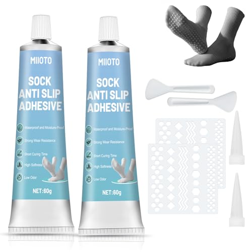 Miioto 120g Sock Stop Anti Rutsch, Sockenstopper Flüssig, Sock Stop, Sockenstopper für Wollsocken für Socken, Handschuhe, Teppiche, Waschbar - Transparent