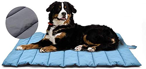 XIAPIA wasserdichte Hundematte für Outdoor, Waschbares Hundebett, Antistatik, Hygienisch, Faltbar, Große Reisedecke für Haustier 110 x 68 cm (Blau/Grau)