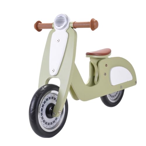 Bandits & Angels Italian Rider Laufrad Holz Grün ab 2 Jahren – Für Jungen und Mädchen – Holzlaufrad Grün – Aufsitz-Retro-Roller – Zweirad – Geräuscharme Räder – Verstellbarer Sattel