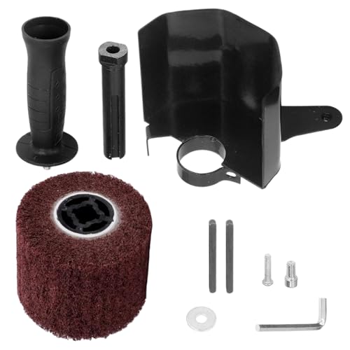 Poliermaschinen Zubehör Set, 120 x 100 mm Schleifwalzen, dicke Schutzhülle zur Stabilisierung, geeignet für Bürstmaschine Holz, Metall und Edelstahl, M14/M10 (Schwarz, Einheitsgröße)