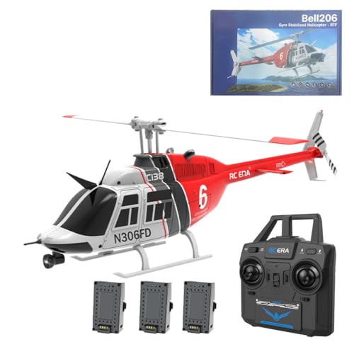C138 RC Hubschrauber mit Kamera, 1/30 2.4G 6CH 6G/3D Flips Ferngesteuerter Militär Helikopter Flugzeug Spielzeug mit 6-Achsen-Gyro, Altitude Hold Und Optischer Flusspositionierung (Rot (3 Batterien))